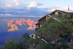 The multi-level Kolb Studio building clinging to the cliffside